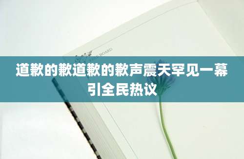 道歉的歉道歉的歉声震天罕见一幕引全民热议