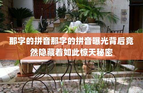 那字的拼音那字的拼音曝光背后竟然隐藏着如此惊天秘密