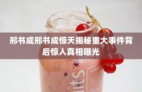 邢书成邢书成惊天揭秘重大事件背后惊人真相曝光