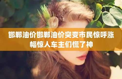 邯郸油价邯郸油价突变市民惊呼涨幅惊人车主们慌了神