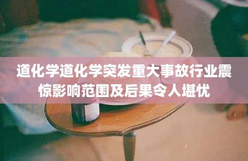 道化学道化学突发重大事故行业震惊影响范围及后果令人堪忧