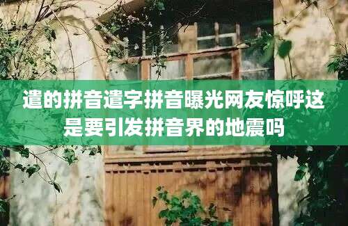 遣的拼音遣字拼音曝光网友惊呼这是要引发拼音界的地震吗