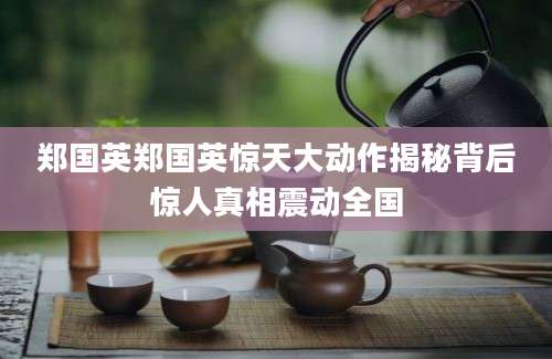 郑国英郑国英惊天大动作揭秘背后惊人真相震动全国