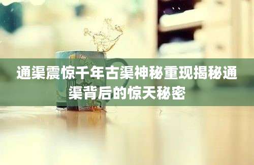 通渠震惊千年古渠神秘重现揭秘通渠背后的惊天秘密