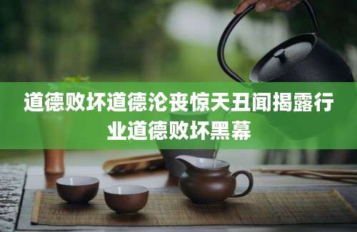 道德败坏道德沦丧惊天丑闻揭露行业道德败坏黑幕