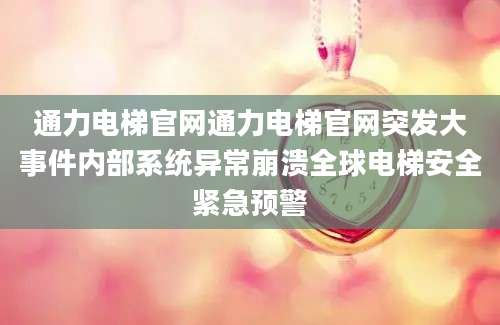 通力电梯官网通力电梯官网突发大事件内部系统异常崩溃全球电梯安全紧急预警