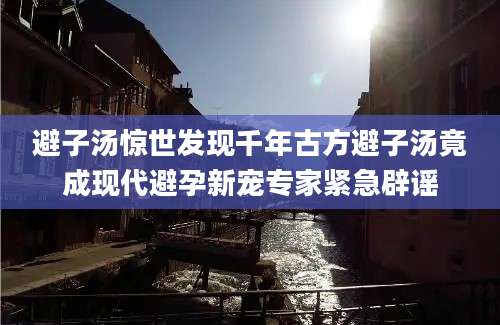 避子汤惊世发现千年古方避子汤竟成现代避孕新宠专家紧急辟谣