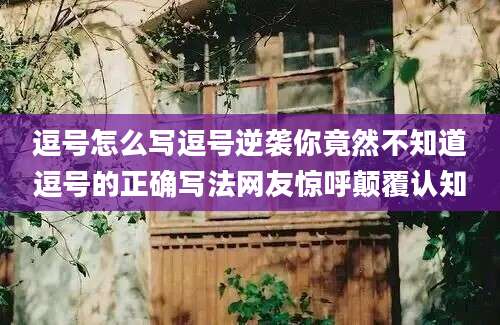 逗号怎么写逗号逆袭你竟然不知道逗号的正确写法网友惊呼颠覆认知