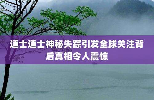 道士道士神秘失踪引发全球关注背后真相令人震惊