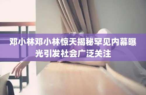 邓小林邓小林惊天揭秘罕见内幕曝光引发社会广泛关注