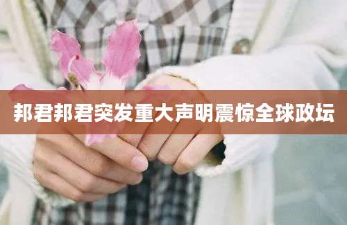 邦君邦君突发重大声明震惊全球政坛