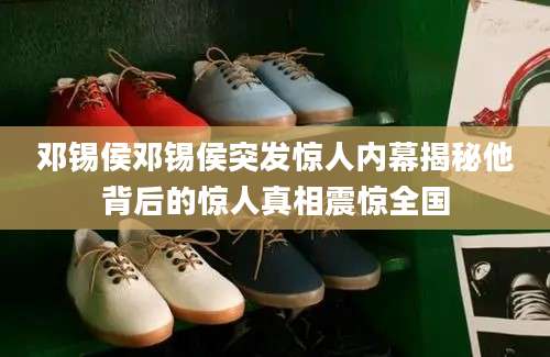 邓锡侯邓锡侯突发惊人内幕揭秘他背后的惊人真相震惊全国