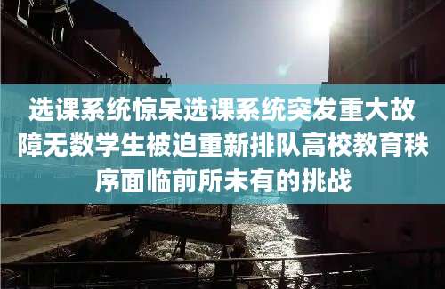 选课系统惊呆选课系统突发重大故障无数学生被迫重新排队高校教育秩序面临前所未有的挑战