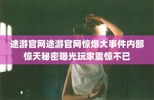 途游官网途游官网惊爆大事件内部惊天秘密曝光玩家震惊不已