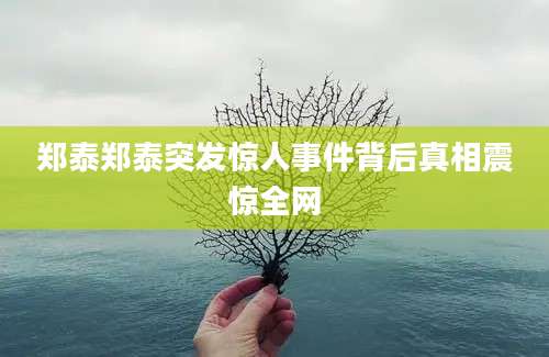 郑泰郑泰突发惊人事件背后真相震惊全网