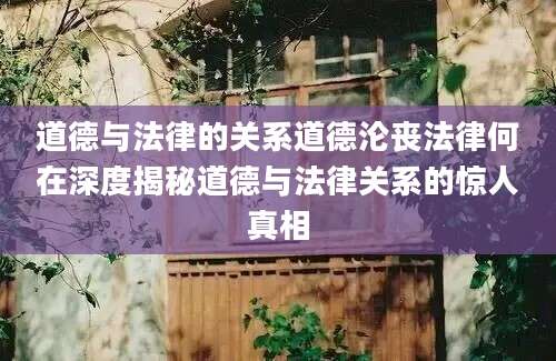 道德与法律的关系道德沦丧法律何在深度揭秘道德与法律关系的惊人真相