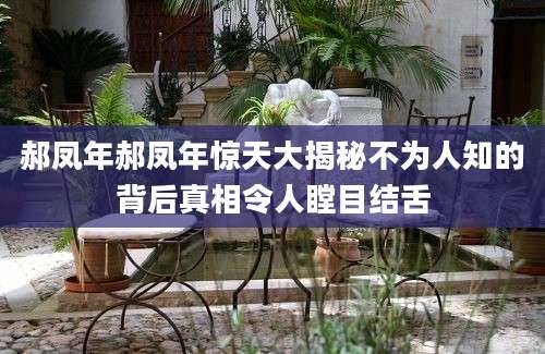 郝凤年郝凤年惊天大揭秘不为人知的背后真相令人瞠目结舌