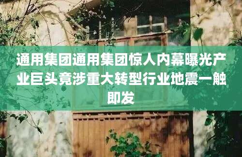 通用集团通用集团惊人内幕曝光产业巨头竟涉重大转型行业地震一触即发