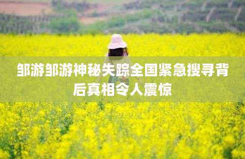 邹游邹游神秘失踪全国紧急搜寻背后真相令人震惊