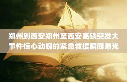 郑州到西安郑州至西安高铁突发大事件惊心动魄的紧急救援瞬间曝光
