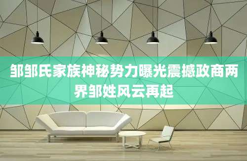 邹邹氏家族神秘势力曝光震撼政商两界邹姓风云再起