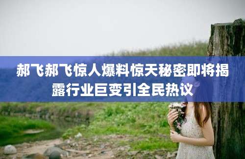 郝飞郝飞惊人爆料惊天秘密即将揭露行业巨变引全民热议